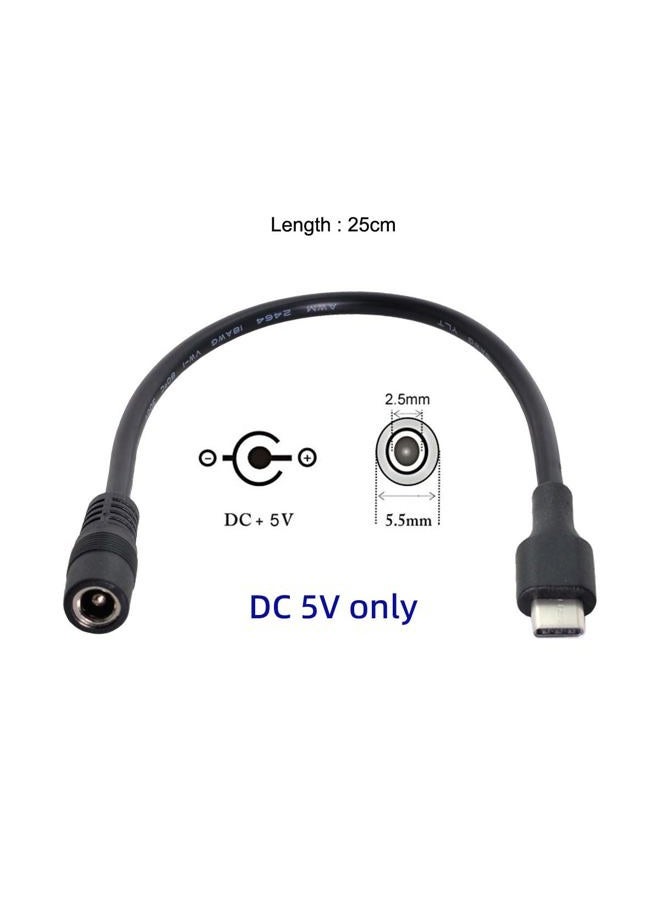 Cablecc USB 3.1 Type C USB-C to DC 5V 5.5 * 2.5mm Power Jack Extension Charge Cable for Cell Phone Tablet - Image 5